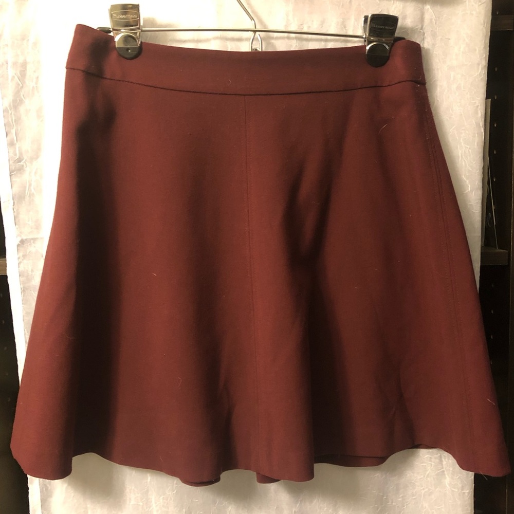 LOFT Burgundy A-Line Skirt Size 2